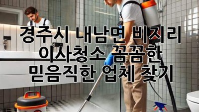 경주시 내남면 비지리 이사청소: 꼼꼼한 믿음직한 업체 찾기